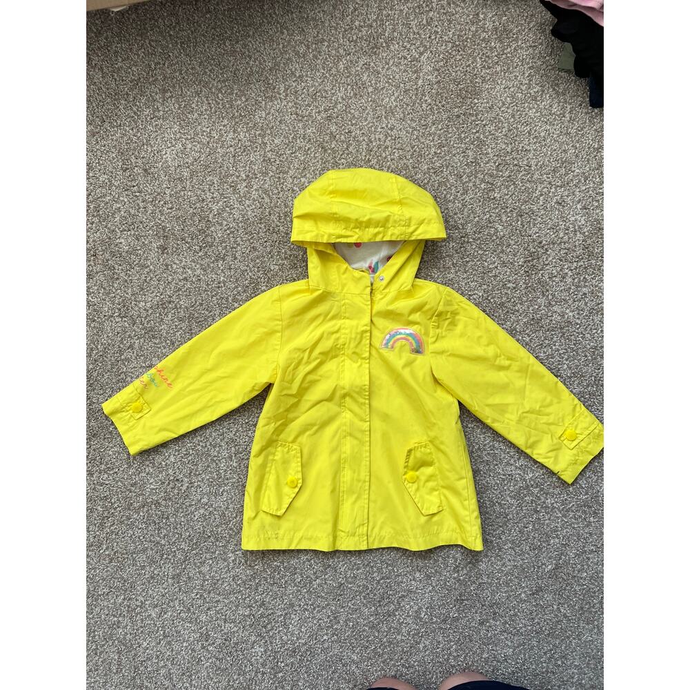 Carter’s Yellow Rainbow Rain Jacket Toddler Girls Size 4T
